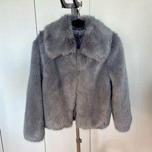 TOPSHOP Faux Fur Jacket Coat
